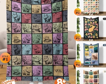 Capybara Lover Blanket Gift, Capybara Owner Blanket, Vintage Capybara Blanket, Retro Rodent Blanket, Capybara Cute Animal Blanket