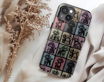 Vintage Poodle Dog Phone Case Cover Gift Designed For iPhone 16, 15, 14 Pro Max Plus, Galaxy S24 S23 Ultra, Pixel 8 Tough, Flip Case