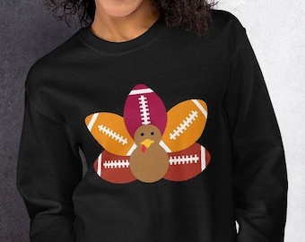 Funny Football Turkey Sweatshirt, Thanksgiving Day Gift, Cute Turkey Sweatshirt, Cute Thanksgiving Sweater, Fall Football Sweatshirt