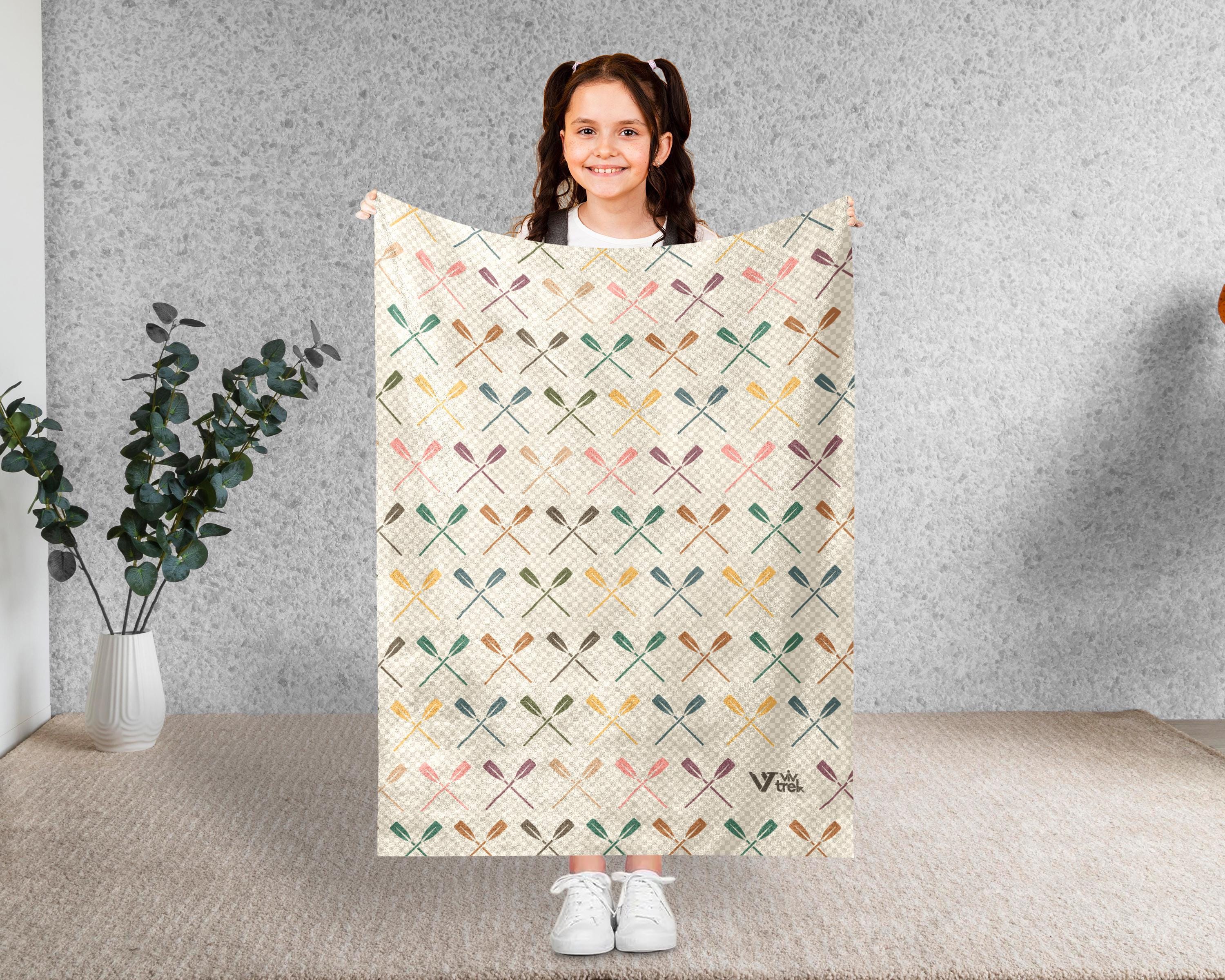 Kayaking Lover Blanket Gift, Cozy Throw for Adventure Seekers, Retro Kayak Decor, Unique Paddling Enthusiast Blanket, Rowing Boating Gift