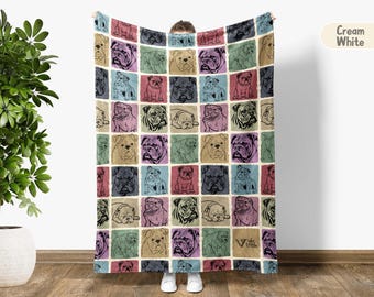 Bulldog Blanket Gift, Vintage Bulldog Throw Blanket, Easily Distracted By Bulldog Blanket, Animal Lover Gift, Vintage Graphic Throw