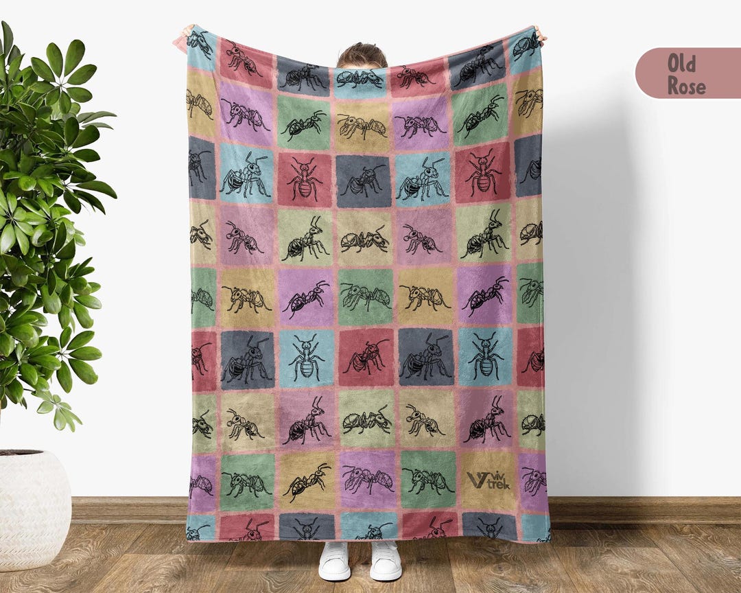 Insect Pattern Throw Ant Colony Insect Throw Blanket | Unique Bug Lover Gift | Entomologist ...