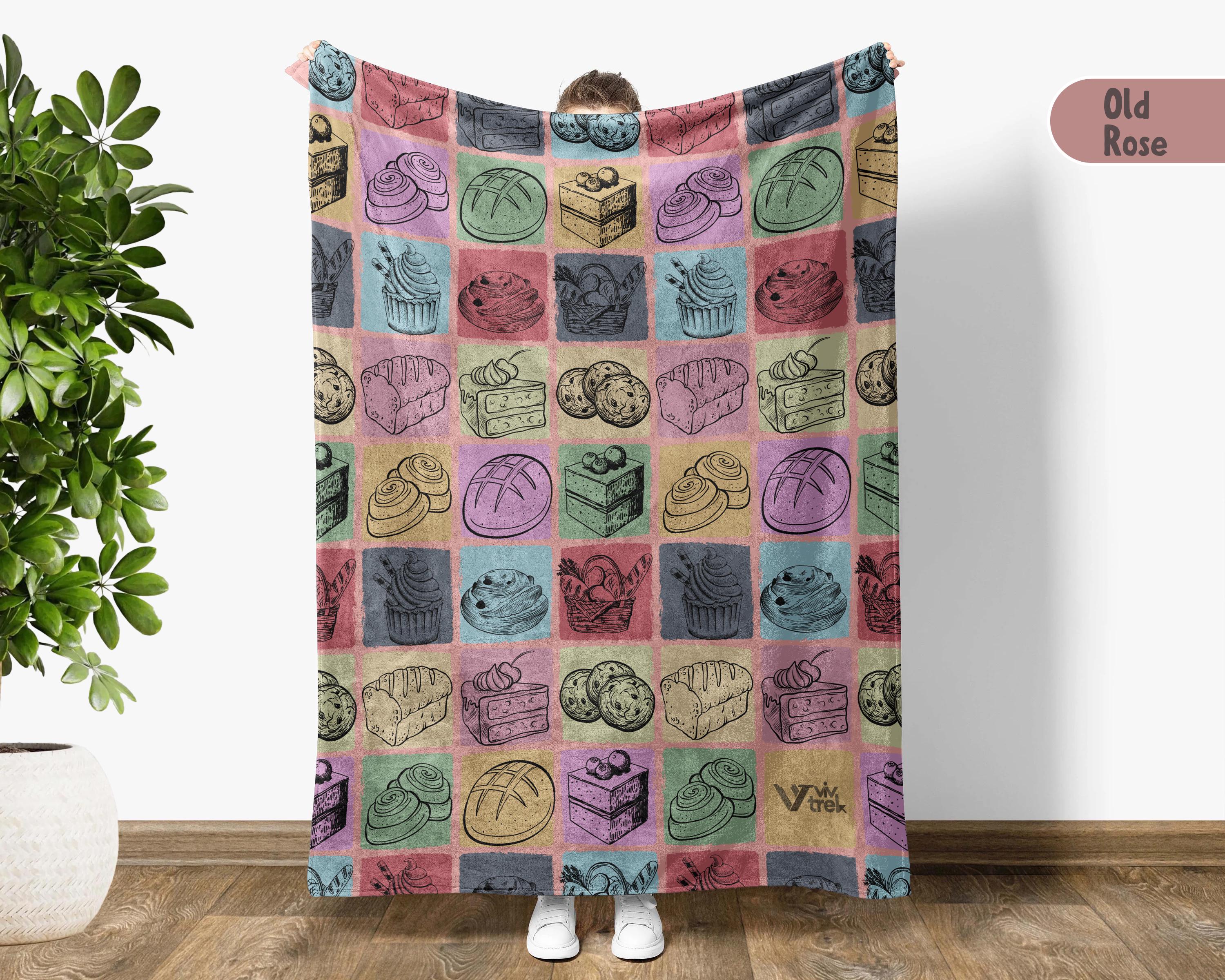 Vintage Baking Gift Blanket, Retro Baking Lover Throw, Cozy Baker