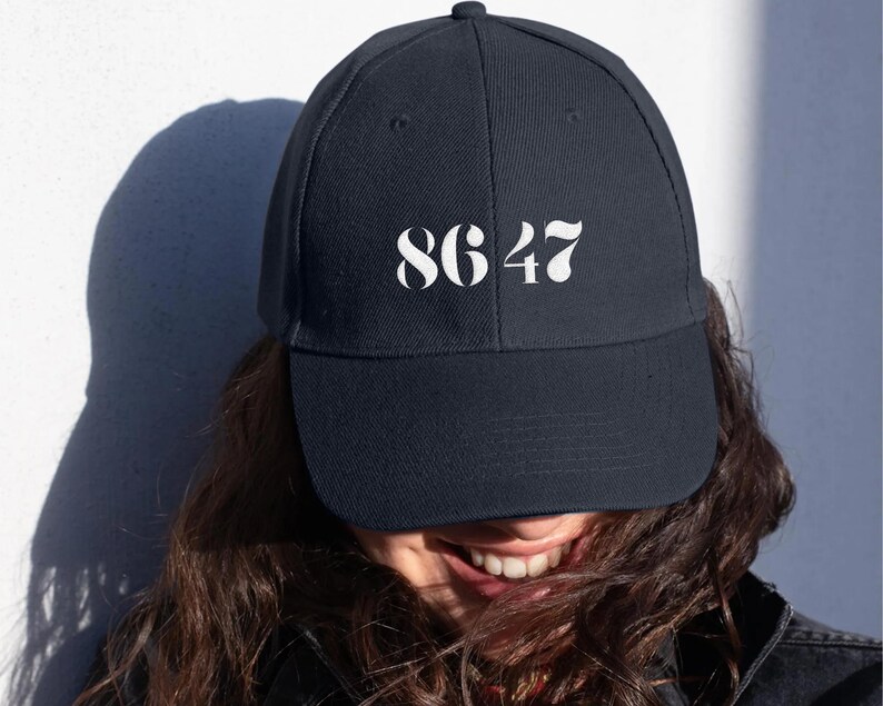 8647 Embroidered Hat, Subtle Anti Trump Cap, Pro-Democrat Political Hat, Hidden Message Liberal Baseball Cap, 86 47 Statement Hat for Gift