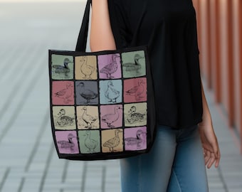 Vintage Duck Lover Tote Bag, Cute Duck Gift Bag, Reusable Duck Themed Shoulder Bag, Nature Lover Carry Bag, Everyday Tote for Duck Fans