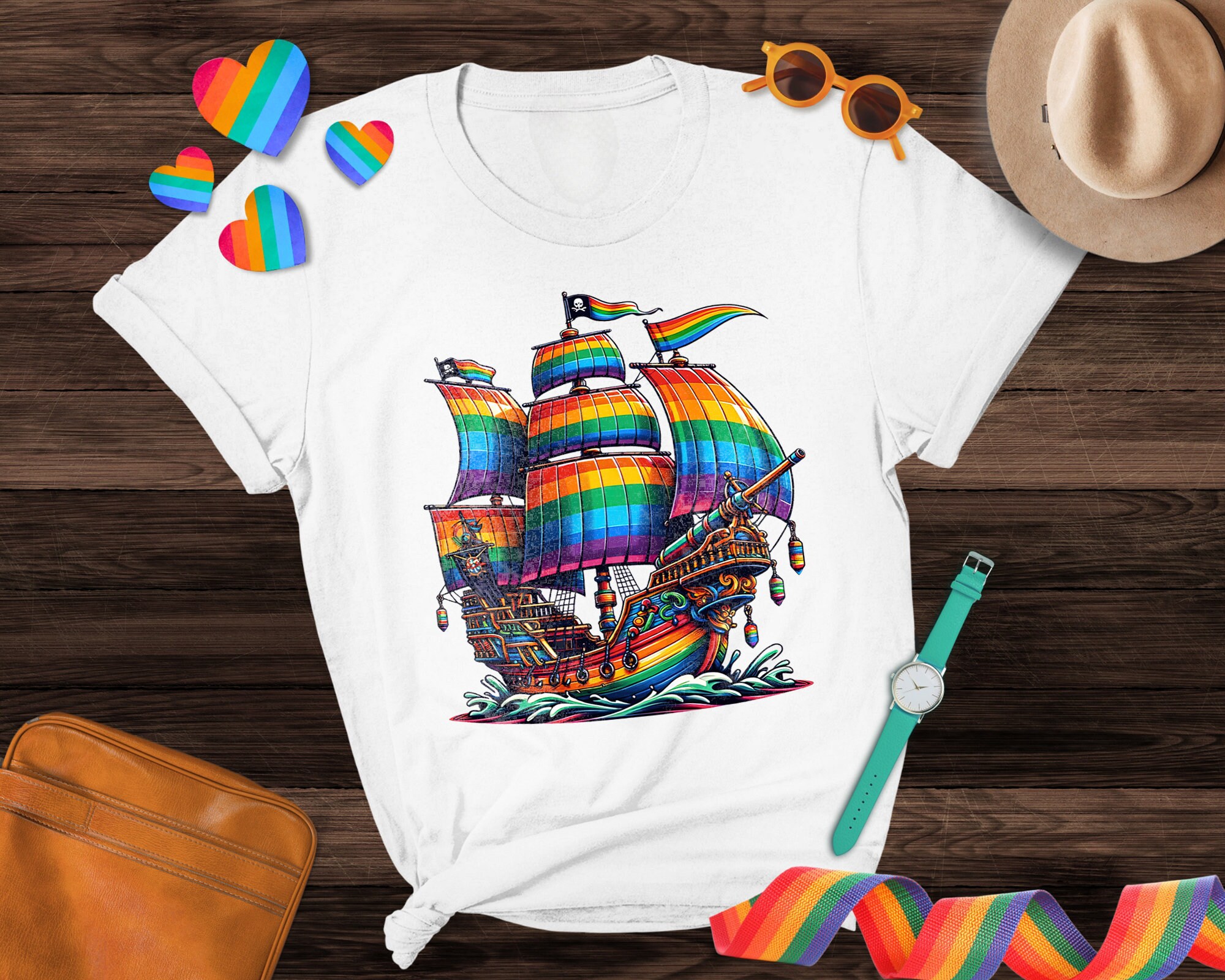 LGBTQ Pride Rainbow Pirate Ship Shirt, Pride Month Shirt, Rainbow Shirt ...