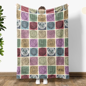 Retro Coin Collector Blanket Gift, Vintage Numismatics Throw, Cozy Coin Lover Blanket, Unique Bullion Collectible Decor Idea