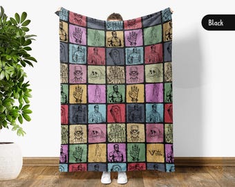 Vintage Frankenstein Blanket, Halloween Horror Throw, Monster Decor, Cozy Spooky Gift, Classic Monster Movie Blanket Gothic Creature Throw