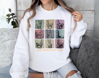Funny Llama Shirt for Women, Cute Farm Animal Tee, Nature Lover Gift, Llama Graphic T-Shirt, Farmer Gift Shirt, Animal Lover Llama Tee