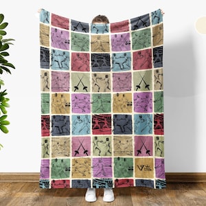 Fencing Lover Blanket Gift, Cozy Fleece Throw for Fencers, Retro Sword Fighting Decor, Unique Fencing Enthusiast Blanket, Sports Lover Gift