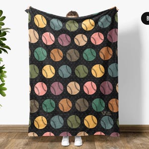 Retro Baseball Lover Blanket Gift, Vintage Baseball Throw Blanket, Baseball Coach Player Throw, Sports Gift for Baseball Lovers