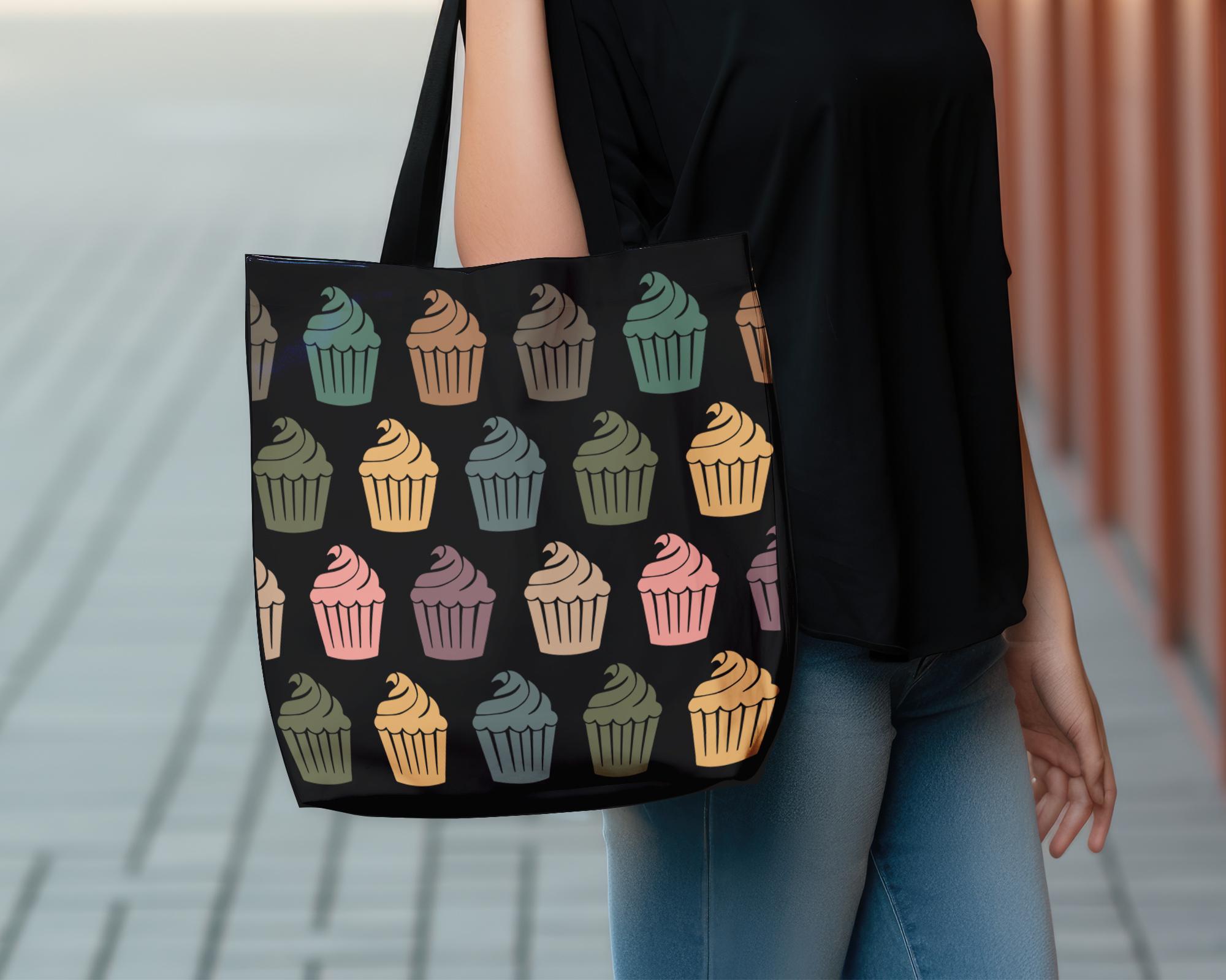 GXVUIS I Love Baking Canvas Tote Bag – Large Reusable Grocery Bag With Heart & Kitchen Tools Design
