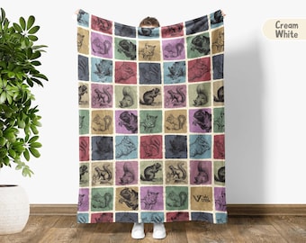Squirrel Blanket Gift, Squirrel Lover Blanket, Vintage Chipmunk Blanket, Funny  Distressed Retro Nature Blanket
