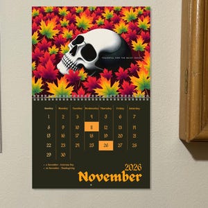 Funny 2026 Demotivational Wall Calendar, Sarcastic Skeleton 2026 Calendar Gag Gift for Men, Friends, Coworkers, Office Humor Gift for Her