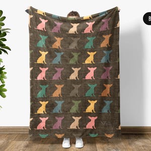 Chihuahua Dog Gift Blanket, Vintage Chihuahua Lover Throw, Retro Dog Fleece Blanket, Cozy Chihuahua Graphic Blanket, Unique Pet Lover Gift