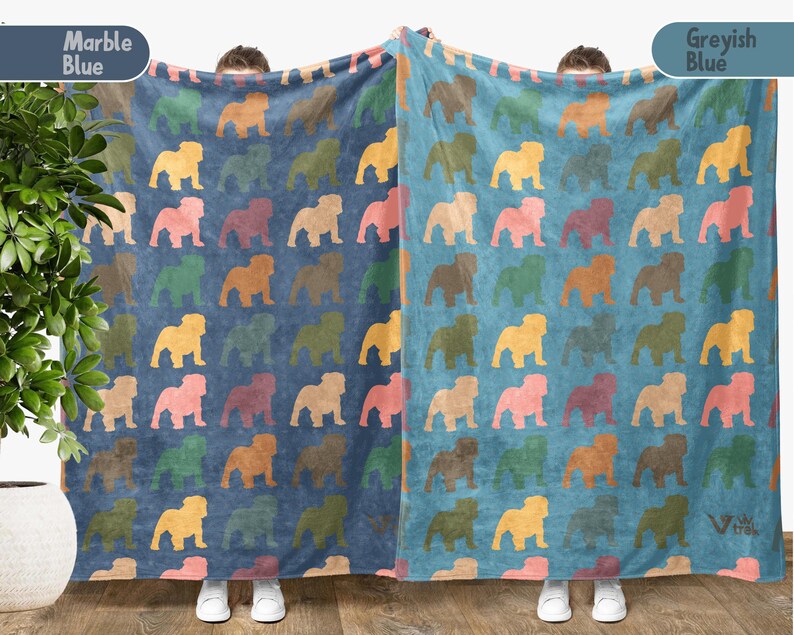 Bulldog Lover Blanket, Vintage Bulldog Throw Blanket, Easily Distracted By Bulldog Blanket, Animal Lover Gift, Retro Graphic Throw image 5