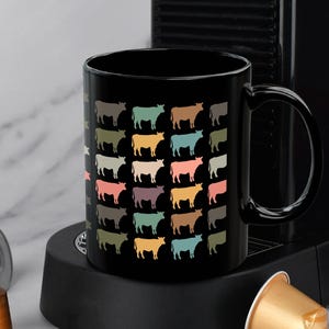 Retro Cow Lover Mug, Dairy Farm Animal Coffee Cup, Farm Life Gift Idea, Cow Enthusiast Ceramic Mug, Cute Cow Design for Milk Lovers