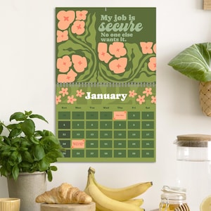 Funny 2026 Wall Calendar, Sarcastic Coworker Gift, Floral Office Decor, Corporate Humor Calendar, Secret Santa Gift, Funny Office Decor Gift