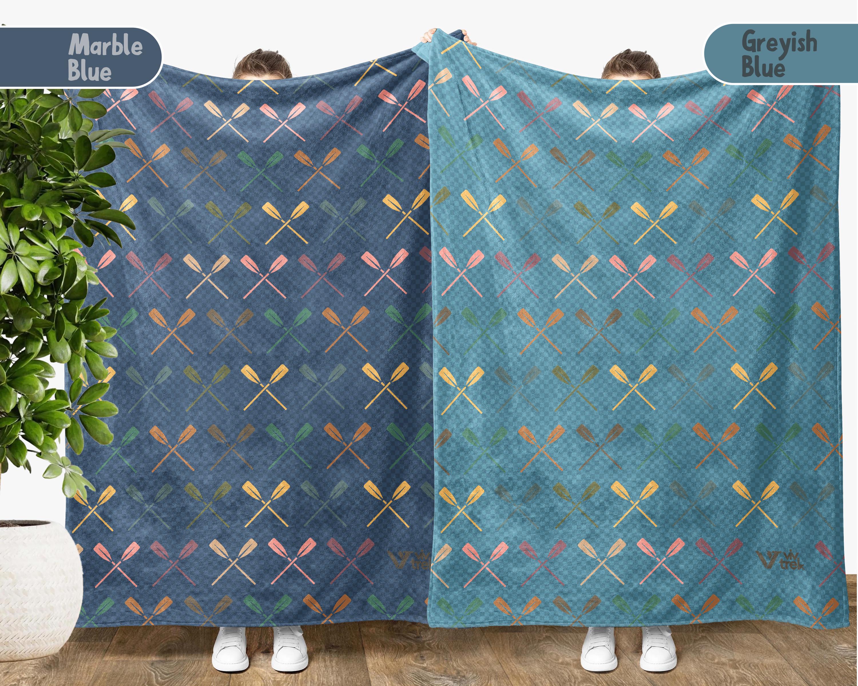 Kayaking Lover Blanket Gift, Cozy Throw for Adventure Seekers, Retro Kayak Decor, Unique Paddling Enthusiast Blanket, Rowing Boating Gift
