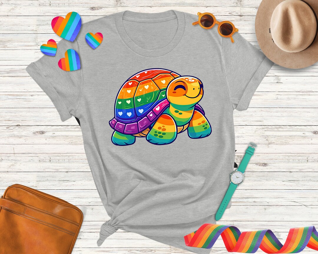 Teeturtle Pride LGBTQ Pride Rainbow Turtle Shirt, Pride Month Shirt, LGBTQ Gift, Pride ...