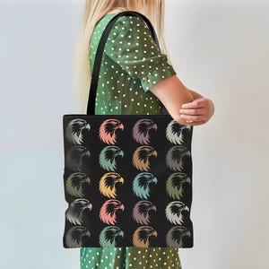 Retro Eagle Tote Bag, Retro Bird Lover Gift, American Eagle Bag, Retro Wildlife Tote, Vintage Eagle Fan Bag, Patriotic Eagle Tote