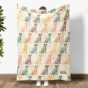 Retro Dalmatian Dog Blanket Gift, Vintage Dog Lover Throw, Dalmatian Puppy Blanket, Cozy Pet Graphic Blanket, Unique Dog Breed Home Decor
