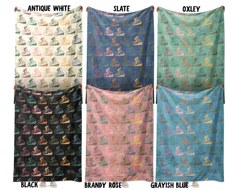 Vintage Cycling Gift Blanket, Retro Bicycle Lover Throw, Cozy Mountain Bike Blanket, Unique Outdoor Decor for Cyclists, Funny MTB Gift Throw afbeelding 7