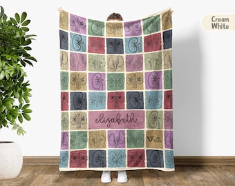 Custom Kidney Blanket, Personalized Gift for Kidney Donors, Transplant Patient Throw, Dialysis Support Blanket, Name Blanket