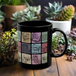 Book Lover Mug, Reading Enthusiast Coffee Cup, Bibliophile Gift Idea, Novel Reader Tea Mug, Library Inspired Ceramic Mug for Readers