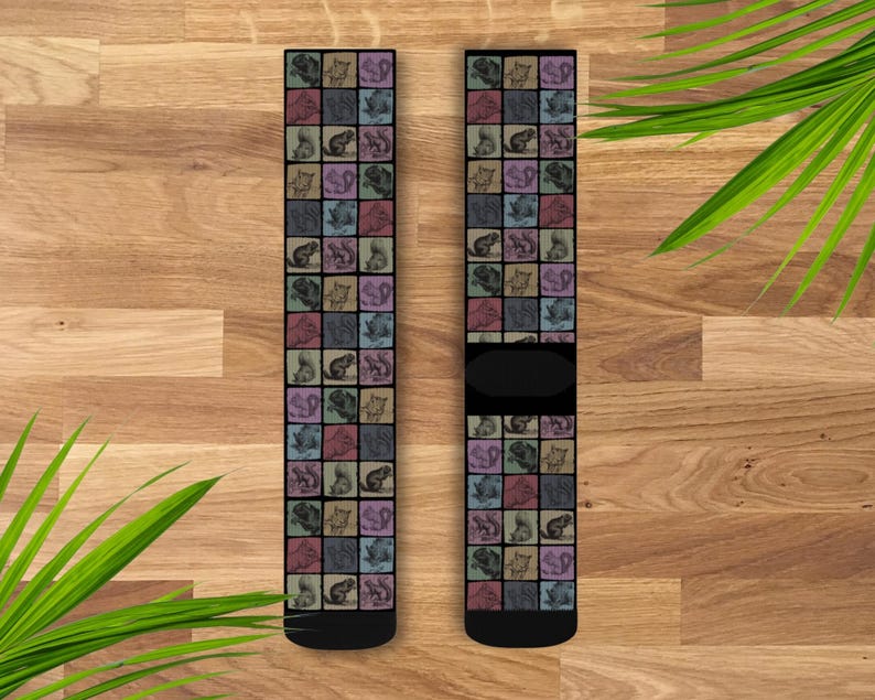 Squirrel Lover Socks, Vintage Chipmunk Socks, Funny Retro Nature Socks