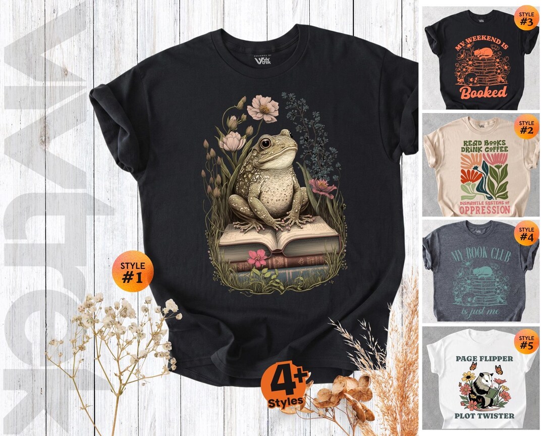 Frog Toad Shirt, Book Reading Tshirt, Wildflower Frog T Shirt