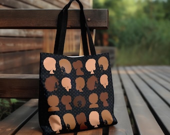 Black History Tote Bag, Juneteenth Black Woman Pride Gift Bag, African American Heritage Shopping Bag, Equality Over the Shoulder Carry Bag