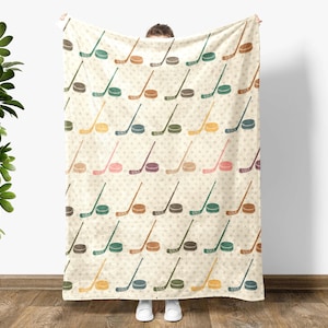 Retro Ice Hockey Lover Blanket Gift, Cozy Throw for Hockey Fans, Ice Rink Team Decor, Unique Athlete Enthusiast Blanket, Sports Lover Gift
