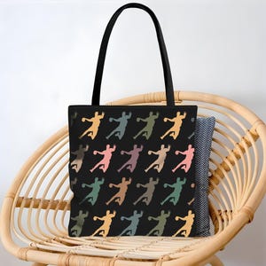 Handball Tote Bag, Retro Sports Lover Gift, Vintage Handball Design Tote, Athletic Team Sport Bag, Handball Fan Everyday Bag
