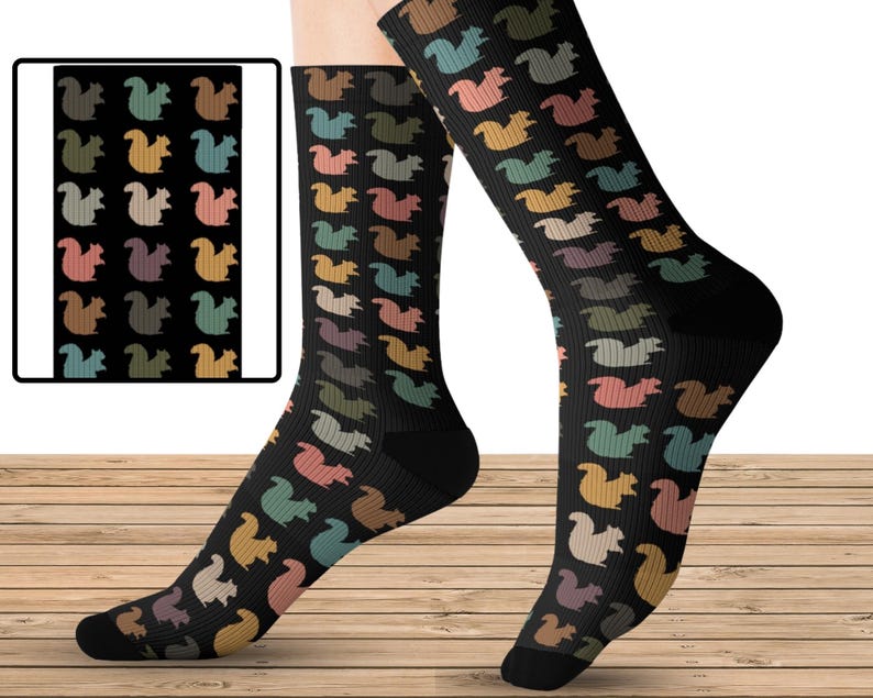 Squirrel Lover Socks Gift, Vintage Chipmunk Socks, Funny Distressed