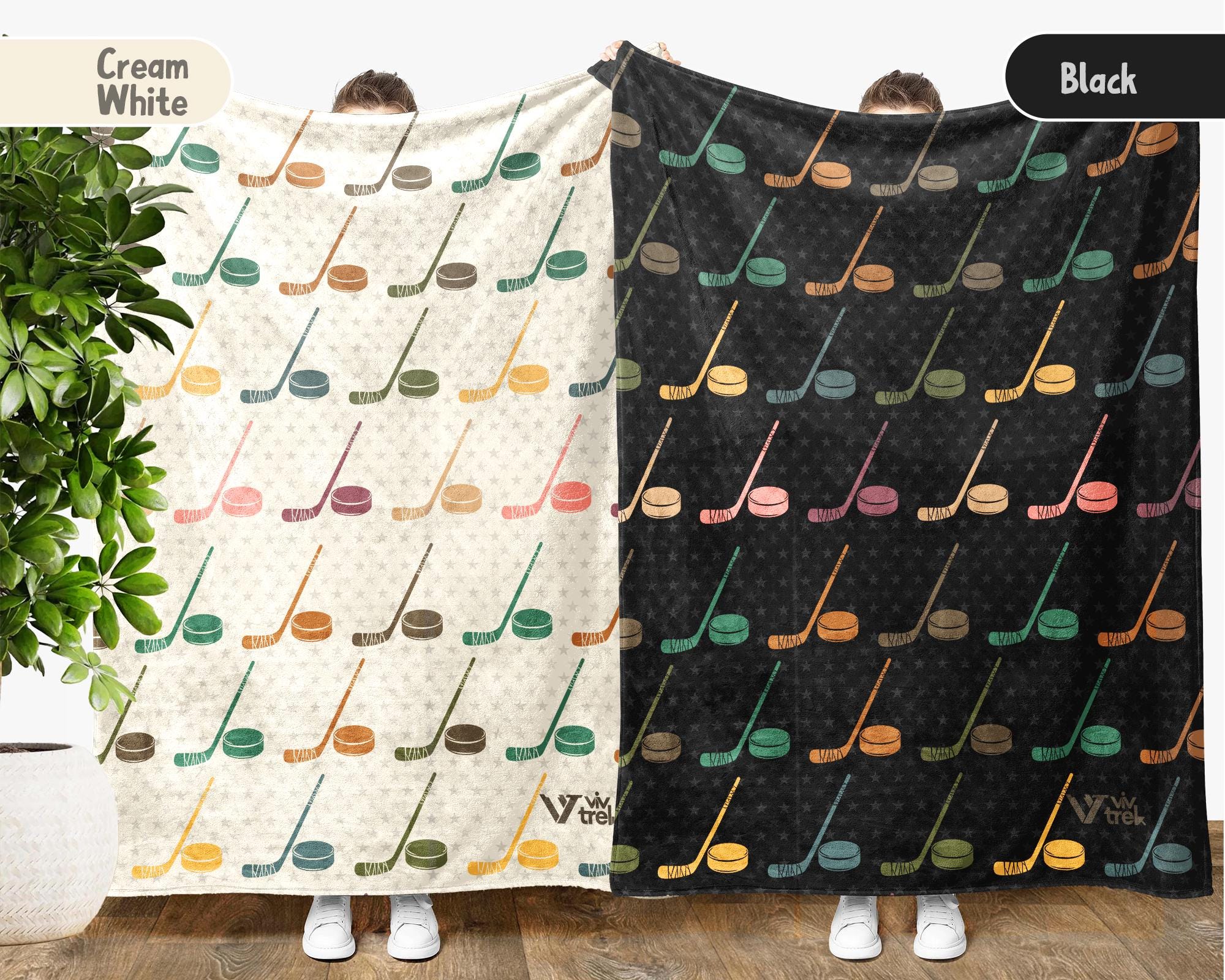 Retro Ice Hockey Lover Blanket Gift, Cozy Throw for Hockey Fans, Ice Rink Team Decor, Unique Athlete Enthusiast Blanket, Sports Lover Gift