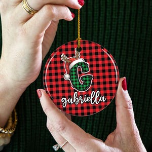 Personalized Christmas Ornament, Custom Name Monogram 2024 Keepsake, Holiday Christmas Tree Decoration Gift, Family Christmas Tree Decor