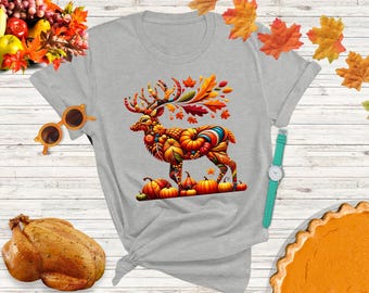 Funny Thanksgiving Pumpkin Reindeer Shirt, Thanksgiving Gift, Pumpkin Shirt, Reindeer Tshirt, Thanksgiving Sweatshirt, Fall Season Shirt
