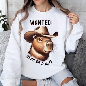 Capybara Western Cowboy Howdy Shirt, Funny Rodent With Cowboy Hat Tee, Capybara Lover Gift, Wanted Dead Or A Cute Tee, Capybara Tshirt