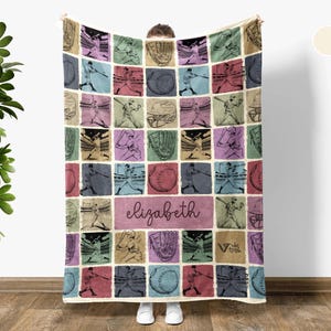 Personalized Baseball Blanket, Custom Name Throw, Baseball Lover Gift, Sporty Home Decor, Cozy Throw for Baseball Fans