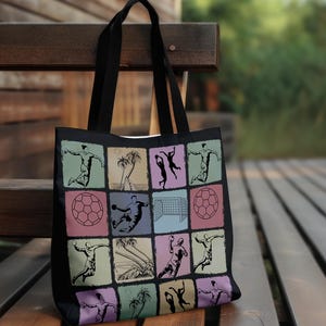 Handball Tote Bag, Retro Sports Lover Gift, Vintage Handball Design Tote, Athletic Team Sport Bag, Handball Fan Everyday Bag