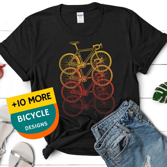 Bicycle T-Shirt - Heartbeat Cycling - Rider - Bike Lovers Bicycle T-Shirt - Heartbeat Cycling - Rider - Bike Lovers