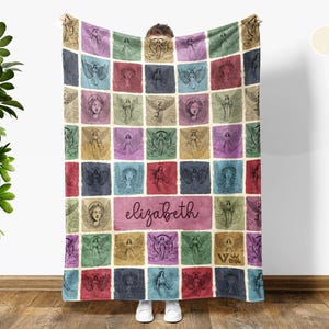 Personalized Vintage Angel Throw Blanket, Custom Cozy Spiritual Gift, Religious Faith Home, Unique Believer Blanket, Angelic Messenger Throw