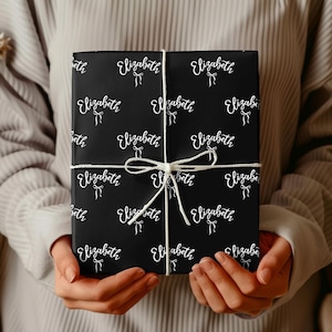 Custom Name Wrapping Paper, Personalized Gift Wrap for Birthday, Holiday, Baby Shower, Wedding, Custom Text Gift Wrap Sheet