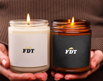Simple Anti Trump Candle Gift, Funny FDT Political Scented Candle, Liberal Anti MAGA Home Decor Gift, Satire Democrat Protest Candle