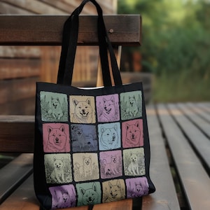 Vintage Shiba Inu Tote Bag, Retro Dog Lover Gift, Shiba Inu Dog Tote, Japanese Dog Lover Bag, Retro Shiba Design, Dog Breed Tote Bag