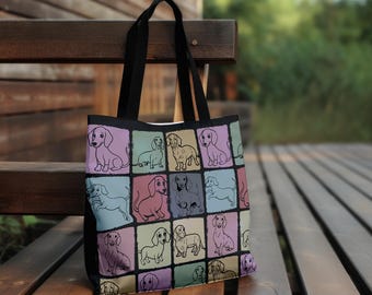 Vintage Dachshund Lover Tote Bag, Cute Sausage Dog Carry Bag, Wiener Dog Gift Tote, Pet Owner Everyday Bag, Dog Enthusiast Shoulder Bag
