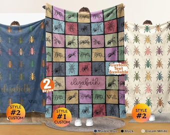 Ant Colony Insect Throw Blanket | Unique Bug Lover Gift | Entomologist Science Teacher Decor | Nature Pattern Cozy Home Accent