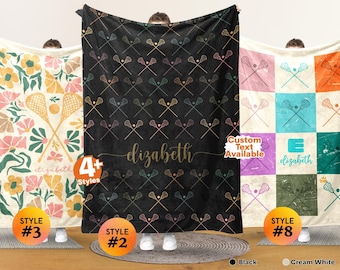 Personalized Lacrosse Blanket, Retro Custom Name Throw, Lacrosse Lover Gift, Sporty Home Decor, Cozy Throw for Lacrosse Fans