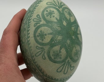 Rhea Shell Pysanka - Shades of Green